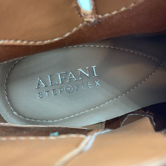 NEW Alfani Women’s PAAM Faux Leather Sleek Booties Brown Size 8.5M - Picture 6 of 11